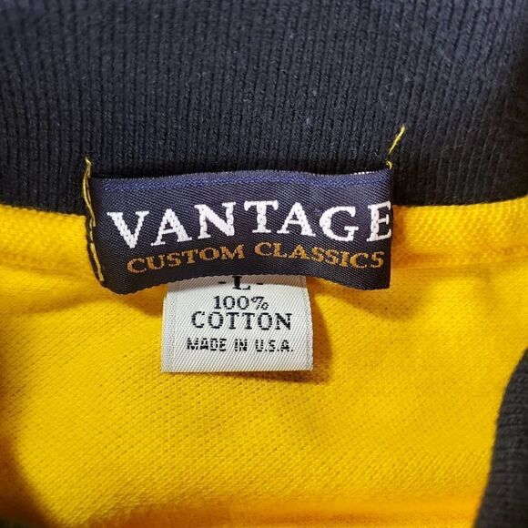 Vtg Jimmy Dean Shirt Mens Large Yellow Vantage Custom Classic Nascar Racing Polo - Picture 2 of 7